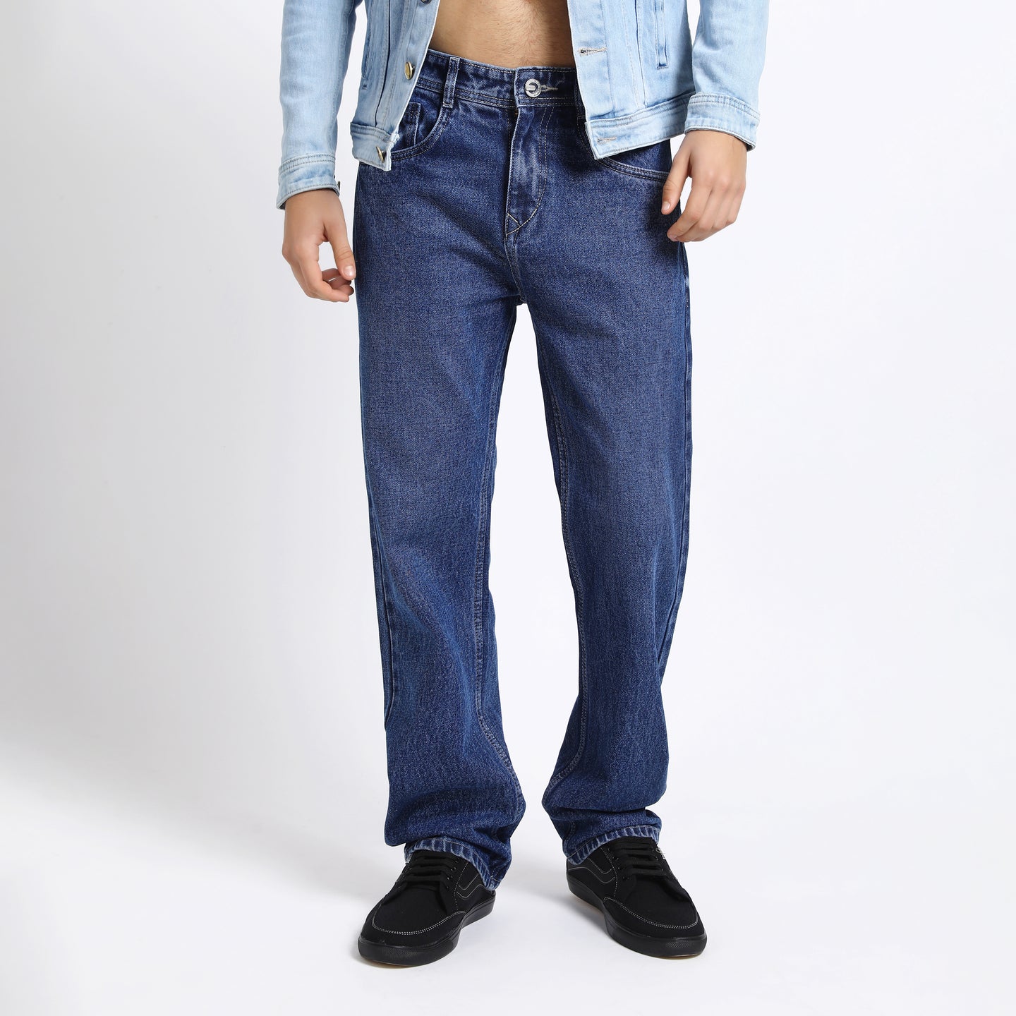 DARK BLUE BAGGY FIT JEAN TEDDY 4721-1